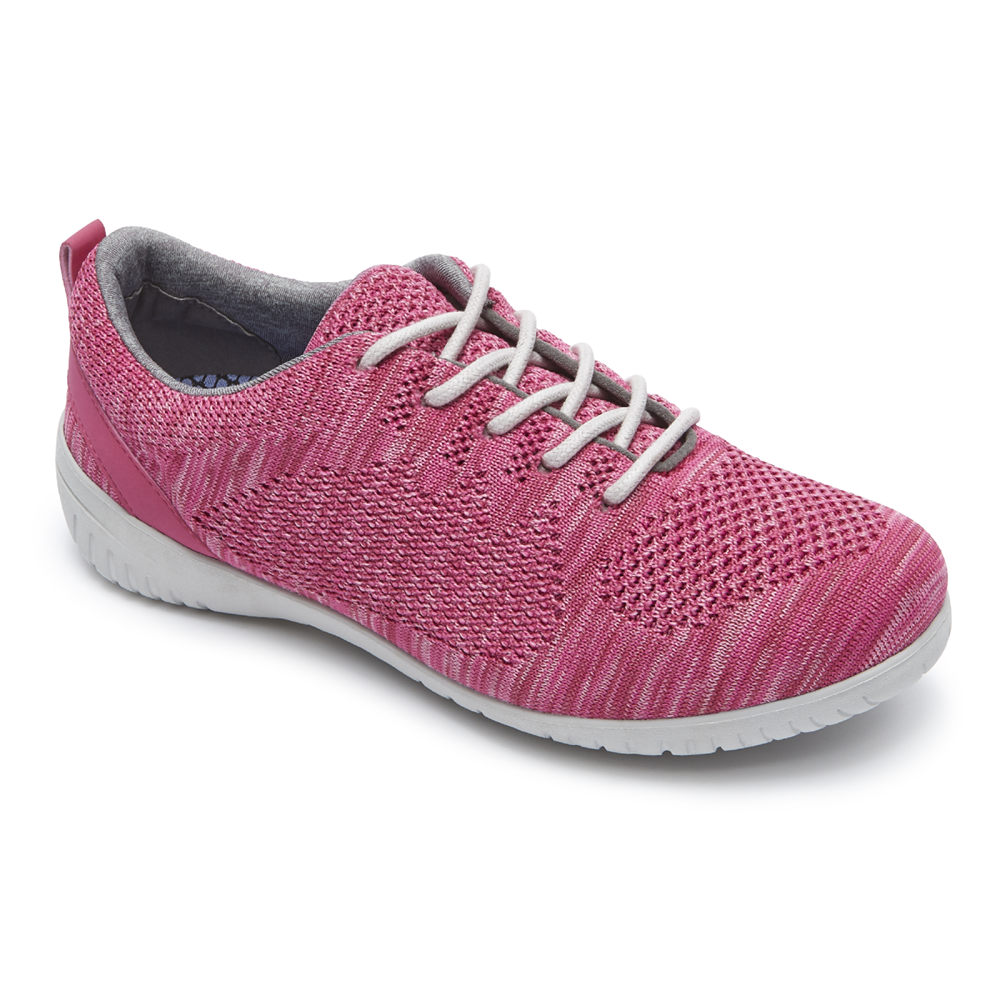 Rockport Womens Raelyn Knit Tie - Sneakers Pink - OKH019745